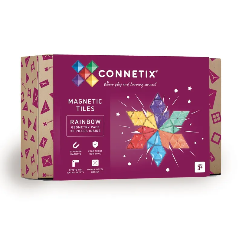Connetix - Rainbow Geometry Pack 30 Pieces - (CT-R-00030-GE) - Specialerbjudande