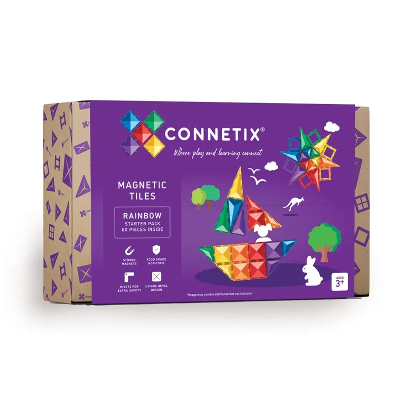 Connetix - Rainbow Starter Pack 60 Pieces (CT-R-00060-ST) | Finns tillgänglig