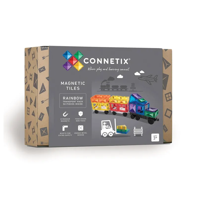 Connetix - Transport Pack - Rainbow - 50 Pieces (CT-R-00050-TR) | Superpris