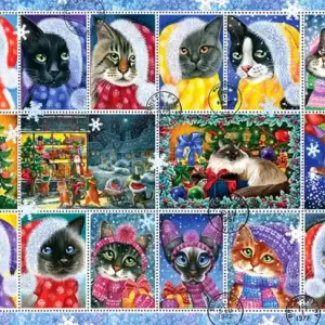 Mycket uppskattad - Christmas Cat frimärkssamling
