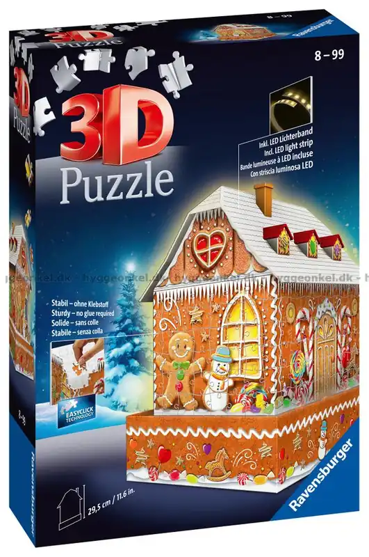 3D Pepparkakshus - Natt, 257 bitar | Tillverkarpris