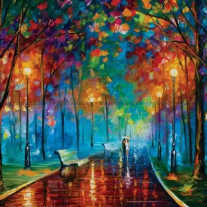 Afremov Romantik i regnet, 1000 bitar - Väl omtyckt