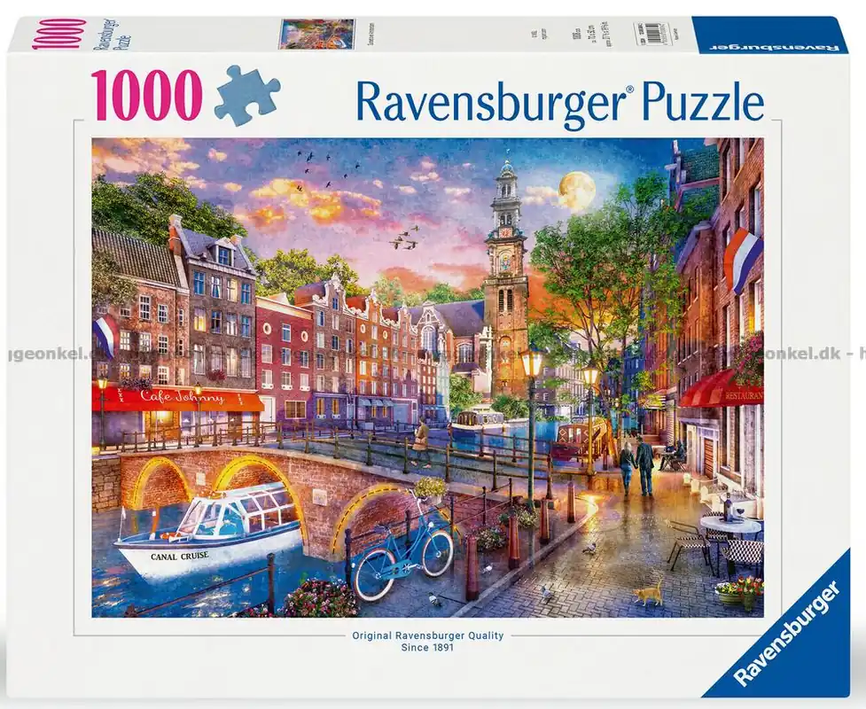 Amsterdam vid solnedgången, 1000 bitar - Fabrikspris
