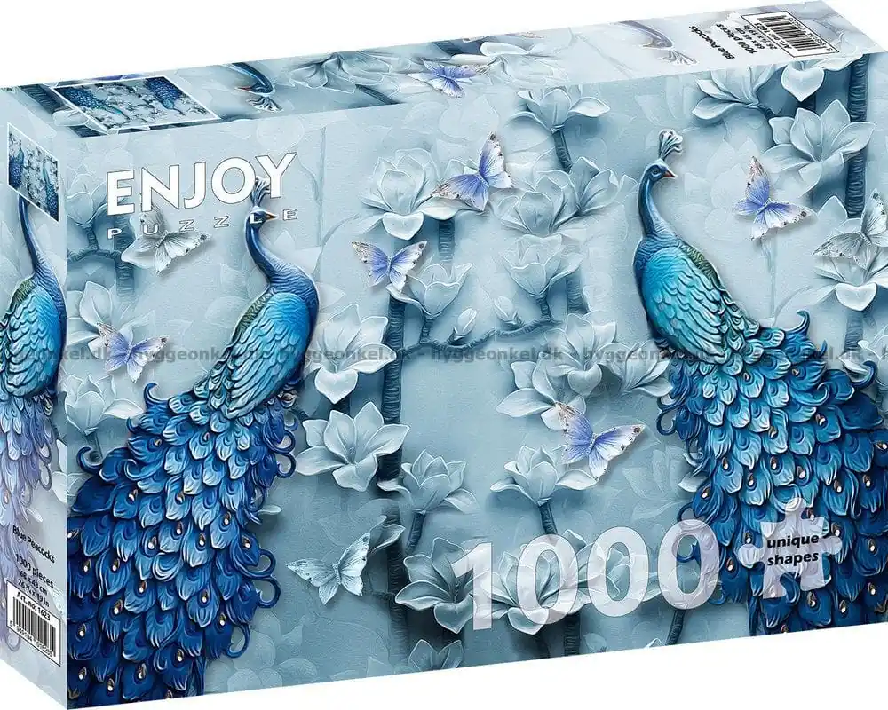 Efterfrågad | Blå påfåglar, 1000 bitar