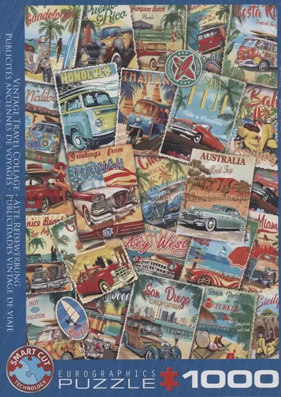 Mycket populär - Collage Semester-minnen, 1000 bitar