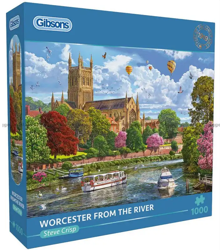 Mycket efterfrågad | Crisp Worcester sett från flodstranden, 1000 bitar