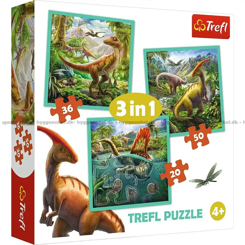 Dinosaurier, 3 i 1, 20 bitar | Beställ idag