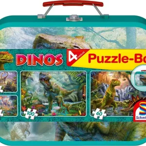 Dinosaurier Metallbox, 2x60 2x100 bitar - Prisnedsättning