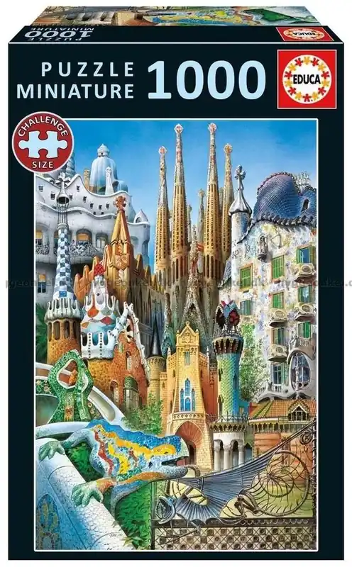 Gaudi Collage - Miniatyr, 1000 bitar - Direkt från fabriken