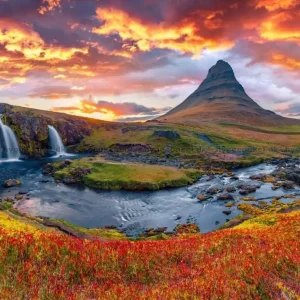 Island Kirkjufellsfoss vid solnedgången, 500 bitar - Kundfavorit