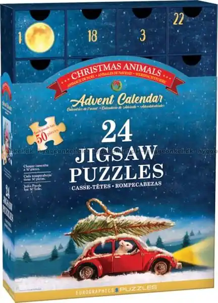 Julkalender Heffernan - Härliga djur, 24x50 bitar - Bra pris just nu