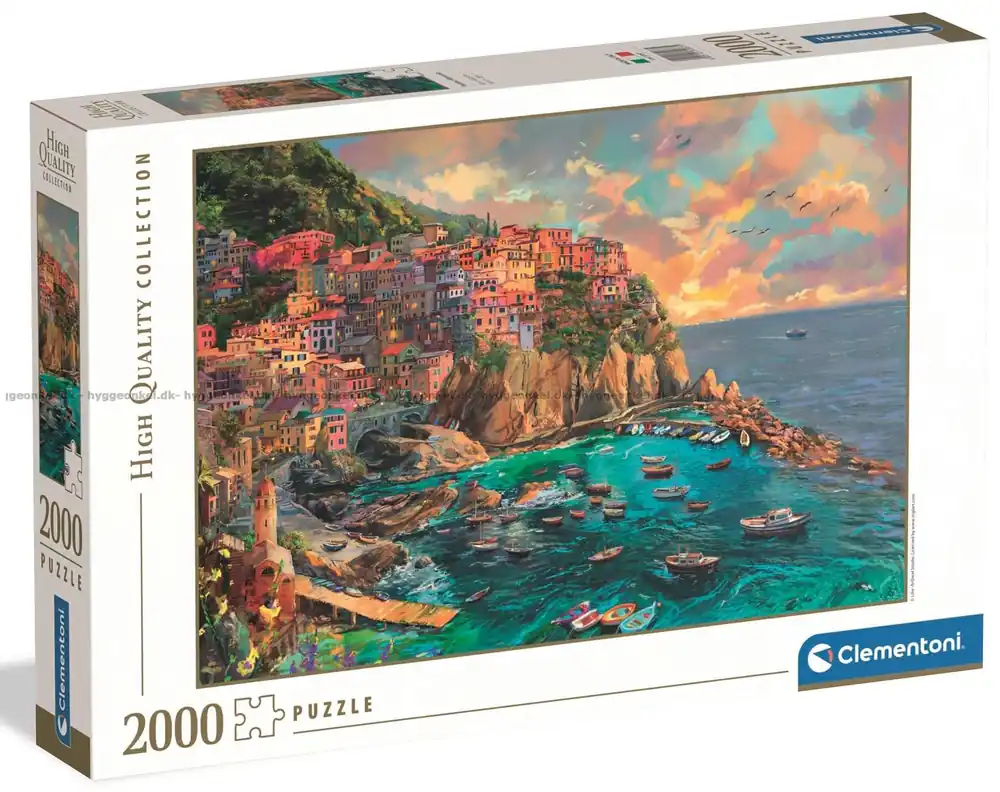 Manarola i kvällsglöd, 2000 bitar - Premiumkvalitet