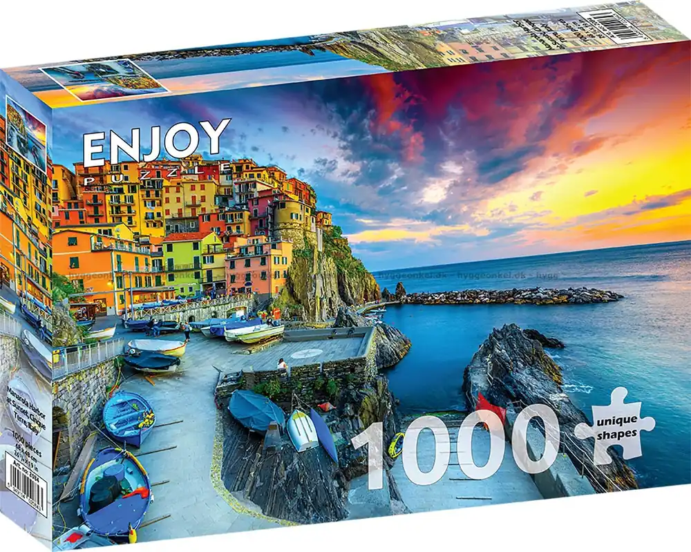 Solnedgång över Manarola, 1000 bitar - Ta chansen