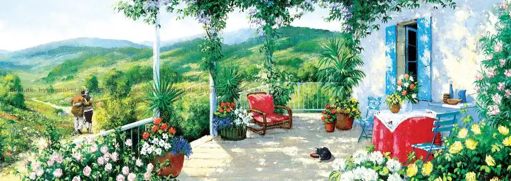 Tillverkarpris | Sommardag på verandan - Panorama, 1000 bitar
