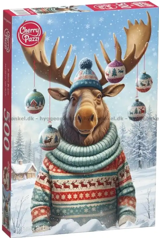 Älg med julkulor, 500 bitar | Nedsatt pris