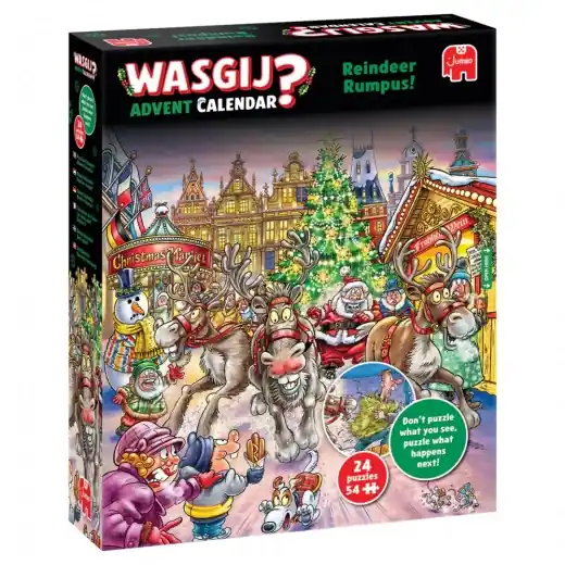 Wasgij? Adventskalender - Reindeer Rumpus! 24 x 54 Bitar | Mycket efterfrågad