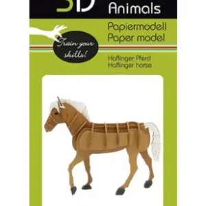 Finns tillgänglig - 3D papperspussel, Häst (haflinger)