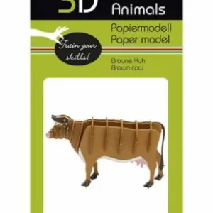 3D papperspussel, Ko, brun | Sista chansen
