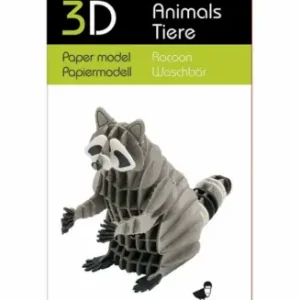 Superpris - 3D papperspussel, Tvättbjörn
