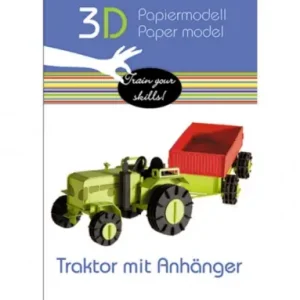 3D-papperspussel, Traktor med släp - Slutrea