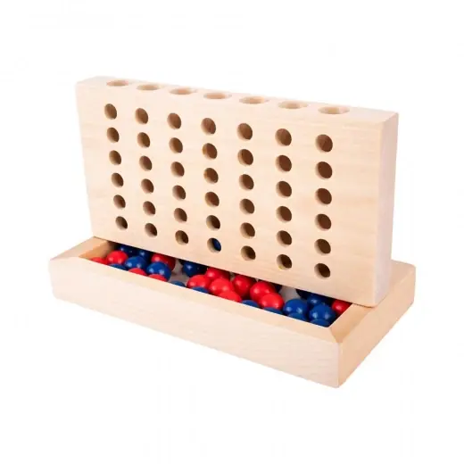 Nästan slut - Wooden Connect 4 Resespel