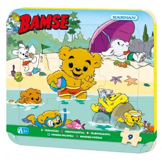 Träpussel Bamse 9 bitar - Snabb leverans