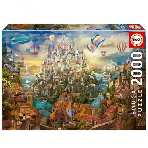 Dagens erbjudande - Educa Pussel Dream Town 2000 Bitar