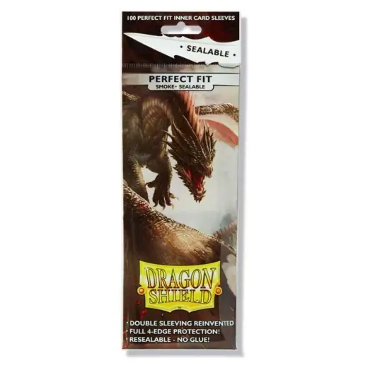 Sleeves Dragon Shield - 63 x 88 mm Perfect Fit Inner Sealable - Smoke - Nyhet hos oss