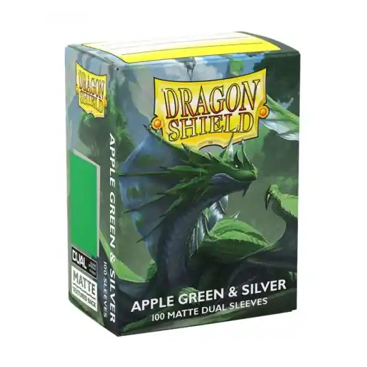 Sleeves Dragon Shield Matte Dual - 63 x 88 mm Apple Green & Silver - Klar att skickas