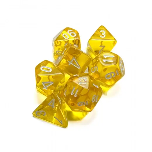 Skynda dig | Dice Set 7 Translucent Yellow/White