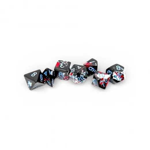 Dice Set 7 Brush Dark Side/Blue - Hög kvalitet