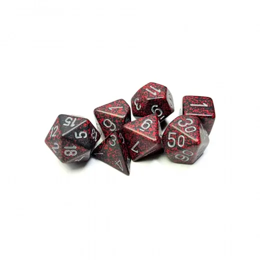 Enkel beställning - Dice Set 7 Speckled Silver Volcano