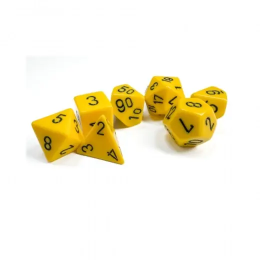 Dice Set 7 Opaque Yellow/Black | Rabatt