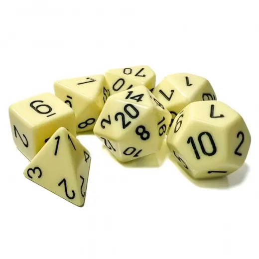 Klar att skickas | Dice Set 7 Opaque Pastel Yellow/black