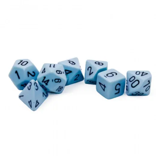 Dice Set 7 Opaque Pastel Blue/black | Missa inte erbjudandet