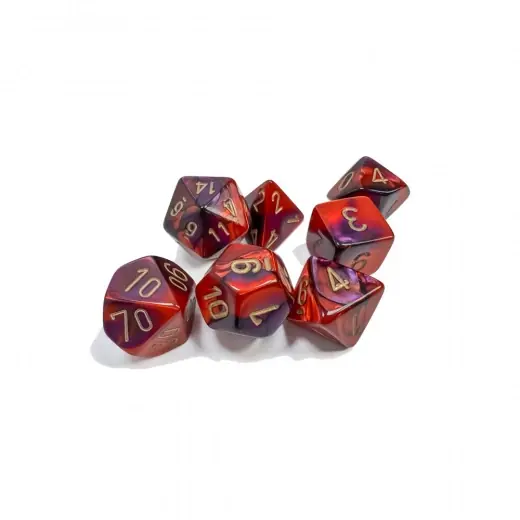Outlet - Dice Set 7 Gemini Purple-Red/Gold