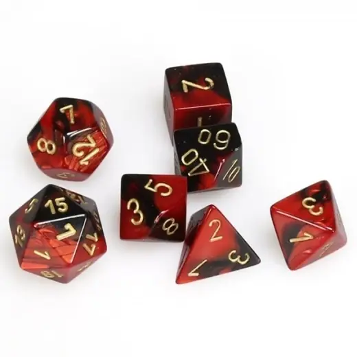 Beställ online | Dice Set 7 Gemini Black-Red/Gold