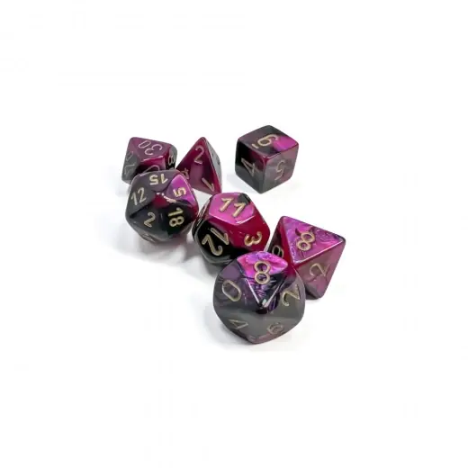 Dice Set 7 Gemini Black-Purple/Gold - Väl omtyckt