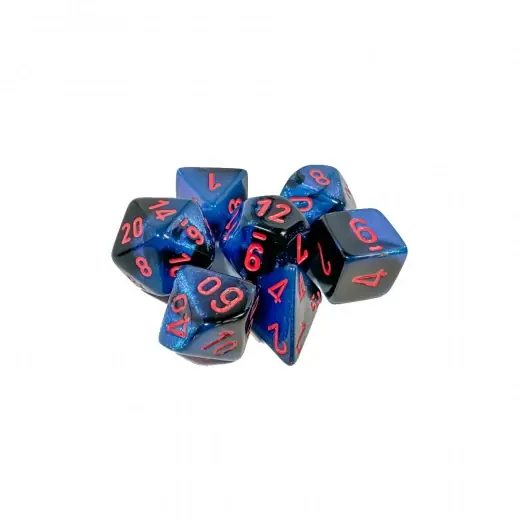 Dice Set 7 Gemini Black-Starlight/Red - Fyndpris