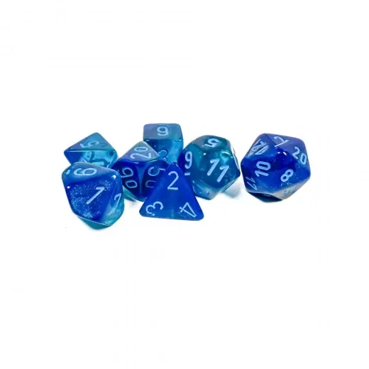 Tryggt köp - Dice Set 7 Gemini Blue-Blue/Light Blue