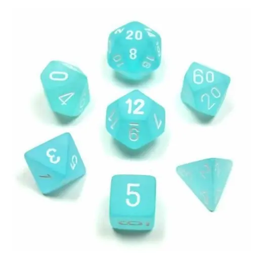 Dice Set 7 Frost Teal/White | Specialerbjudande