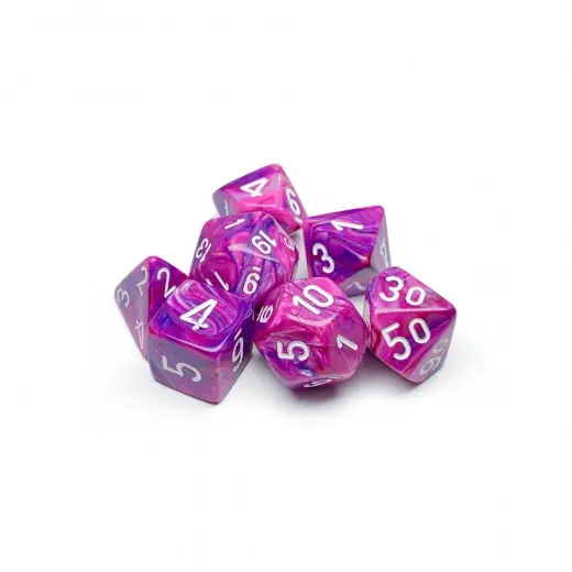Dice Set 7 Festive Violet/White | Toppsäljare