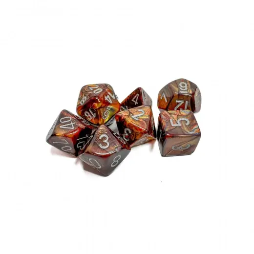 Dice Set 7 Lustrous Gold/Silver - Hög kvalitet