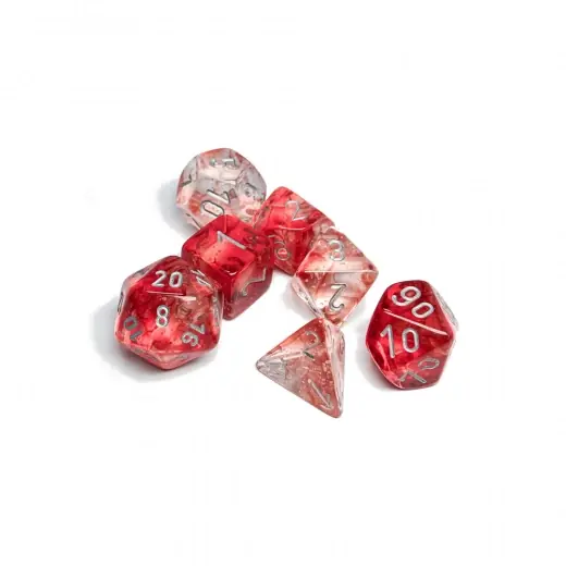 Bara denna vecka | Dice Set 7 Nebula Red/Silver Luminary