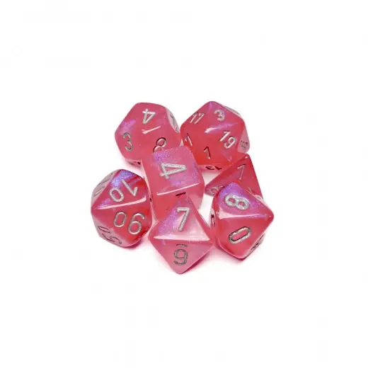 Dice Set 7 Borealis Pink/silver Luminary | Tillverkarpris