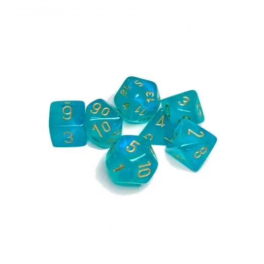 Kanonerbjudande | Dice Set 7 Borealis Teal/Gold Luminary