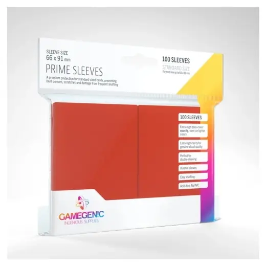 Sänkt pris - GameGenic Prime Sleeves Red 64 x 89 mm