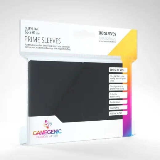 GameGenic Prime Sleeves Black 64 x 89 mm - Storsäljare
