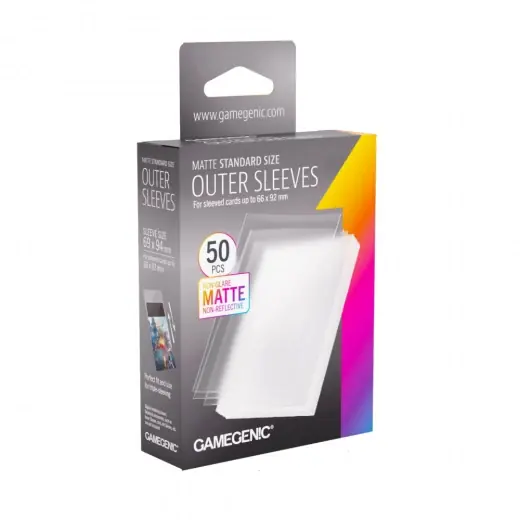 GameGenic Matte Outer Sleeves Clear 66 x 92 mm - Extra bra pris