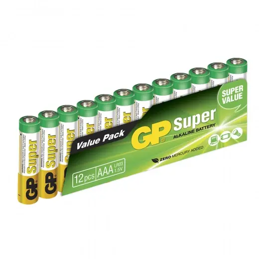 GP Super Alkaline AAA-batteri, 24A/LR03, 12-pack | Kanonpris